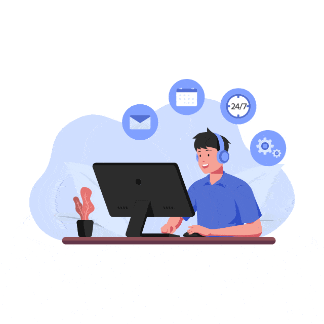 Animated illustration for contacting Rahul